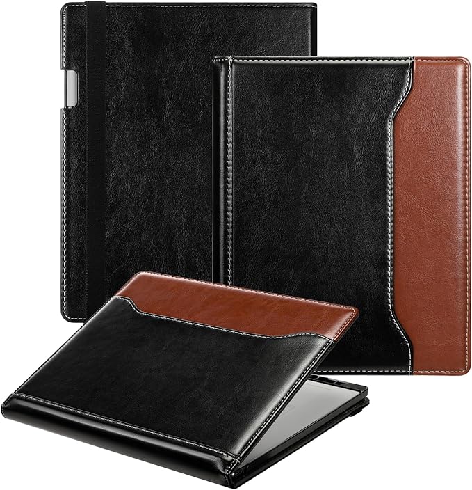 E NET-CASE Case for Remarkable 2 Tablet 10.3 inch (2020 Released) - New Business Design Upgraded Leather Cover for Remarkable 2 Digital Paper with Stand &amp Pen Holder (Black&ampBrown)