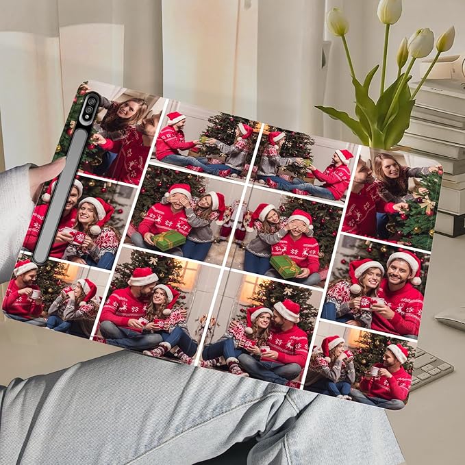 Custom Photo Personalized Flip Case for Samsung Galaxy Tab S7+/S7 Plus 12.4 inch(2020)Model Code: SM-T976B/T975 Samsung Galaxy Tablet Customized Picture Text Leather Stand Cover Protective Case
