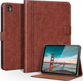 Leather Case for iPad Pro 13 Inch M5 2025 / M4 2024 Premium Folio Cover with Auto Wake/Sleep &amp Adjustable Stand - Vintage Red Brown