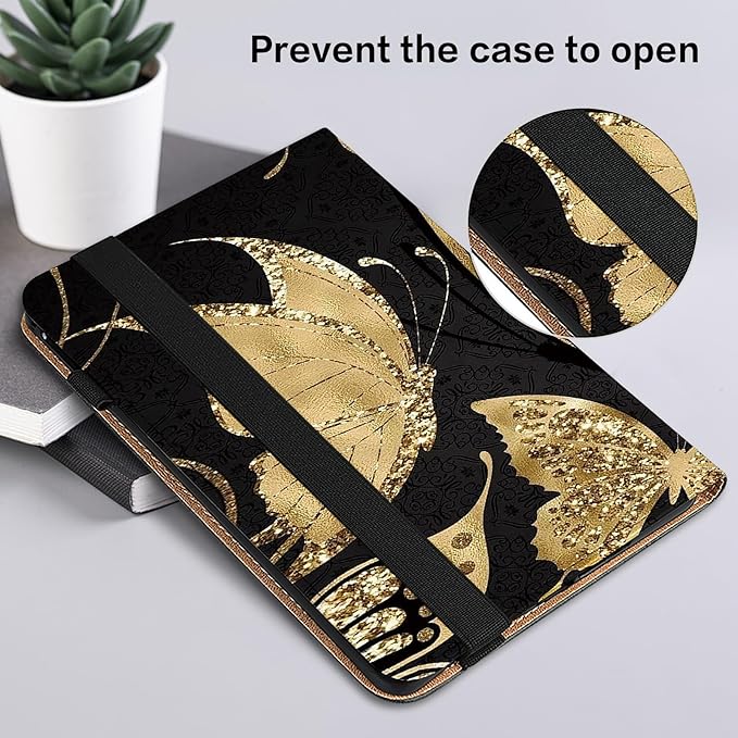 ALILANG Case for iPad Air 3 2019 10.5 (A2152/A2123/A2153)/iPad Pro 10.5 2017 (A1701/A1709)PU Leather Folio Cover with Multi-Angle Stand for iPad Air 3 Generation Tablet Case -Gold Butterfly