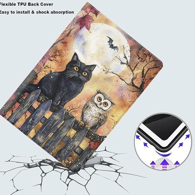 Halloween Black Cat Owl