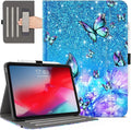 iPad Pro 13 inch Case (M5)2025 Case for iPad Pro 13-inch (M4) 2024 with Pencil Holder Multi-Angle View Adjustable Stand Shockproof Protective with Pocket/Hand Strap/Auto Wake SleepFlowers Butterfly