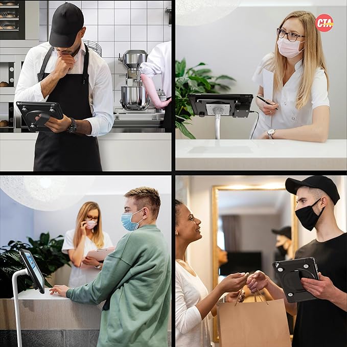iPad Wireless Charging Case - CTA Wireless Magnetic Charging Case with Security &amp Splash-Proof Impact-Resistant Thick Silicone Cover for iPad 10th Generation 10.9” (PAD-SICCB109)