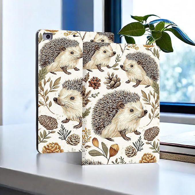 for Samsung Galaxy Tab A11/Tab A9 8.7 Inch 2025/2023 Model X133/X135/X110/X115 Tablet CaseAuto Wake/SleepAdjustable Stand Protective Cover - Hedgehog Autumn Forest Animal Cover