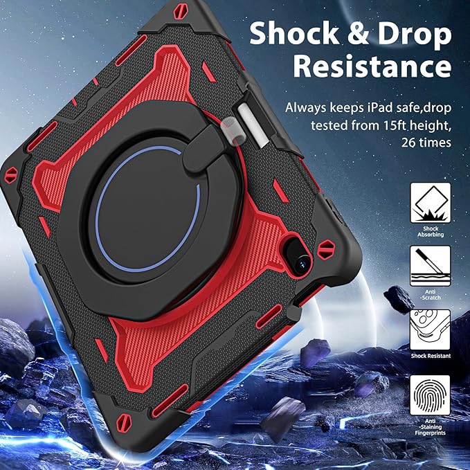 ROISKIN Case for iPad A16 11th Generation 11 Inch 2025 iPad 10th Generation Case 10.9 for Kids with Screen Protector360 Kickstand &amp HandlePen HolderShoulder StrapHeavy Duty Drop Protection