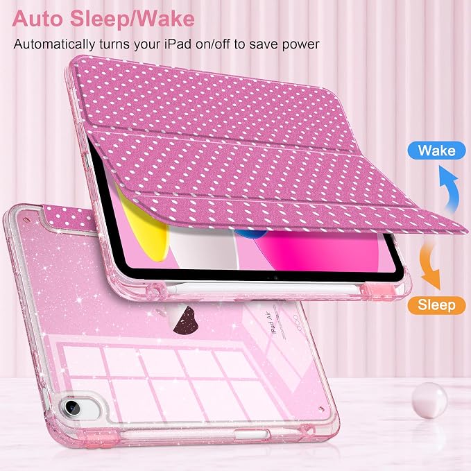 Rose Pink & White Polka Dots