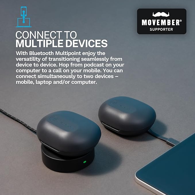 JLab JBuds Sport ANC 4 True Wireless Bluetooth Earbuds + Charging Case Graphite Swipe + Touch Controls Hybrid Active Noise Cancelation Multipoint Connect Customized Settings App