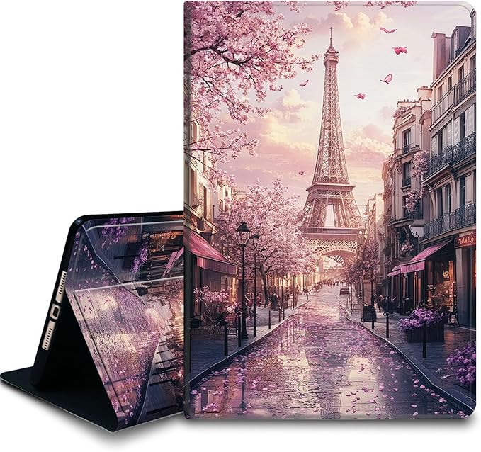 Bxgolkgd Tablet Case for 6 Kindle 11th Generation (2024/2022 Release)Shockproof Stand Cover with Heat DissipationAuto Wake/Sleep FunctionParis Eiffel Tower Sakura