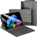 FINTIE Protective Case for Microsoft Surface Pro 12 Inch (2025) Multi-Angle Viewing Portfolio Business TPU Back Cover with Pocket &amp Stylus Holder Compatible with Type Cover Keyboard (Gray)