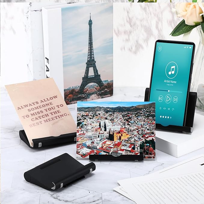 Wenqik 36 Pcs Cell Phone Stands Foldable Tablet Mobile Stand Adjustable Multi Angle Tablet Holder Compatible with Phone 15 14 13 12 11 Pro Xs Xs Max XR 8 (Black and White)