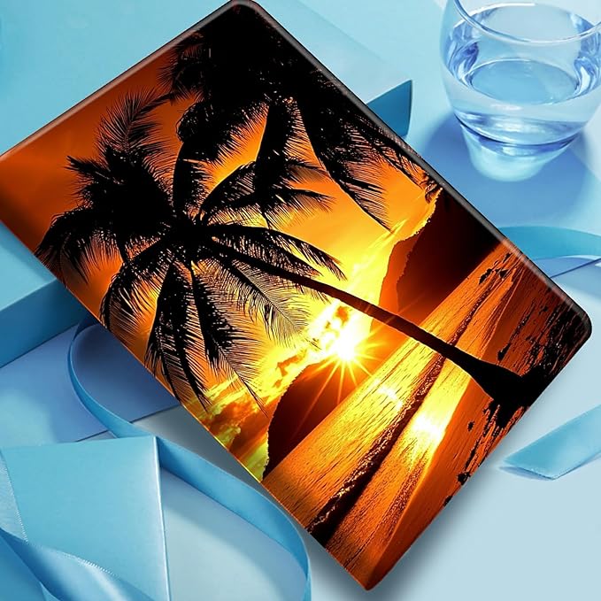 Case for Amazon Fire HD 10 Tablet (7th/9th Generation2017/2019 Release) 10.1 PU Leather Smart Protective Cover with Auto Sleep/Wake for Fire HD 10 2019Palm Trees
