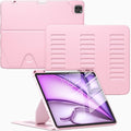 VIKESI Case for iPad Air 13 inch (M4) 2026 / (M3) 2025 / (M2) 2024Multiple Angles Magnetic Stand CoverShockproof Soft BackPencil Holderand Auto Sleep/WakePink