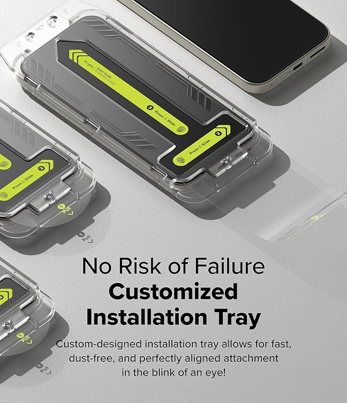 Ringke Easy Slide [Super Easy to Install] Compatible with Google Pixel 9a Screen Protector Case Friendly 9H Hardness Tempered Glass with Simple installation Tool - 2 Pack