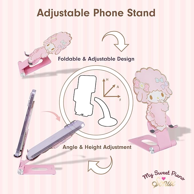 Sonix x Sanrio Character Phone Stand | Adjustable Cell Phone Holder Desk Stand Dock | My Sweet Piano