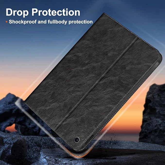 Gexmil Leather Case for iPad 10.2 Inch 9th/8th/7th Gen 2021/2020/2019Premium Cowhide Folio Cover with Auto Wake/SleepAdjustable Stand Vewing AngleAnti FingerprintPalm Grey