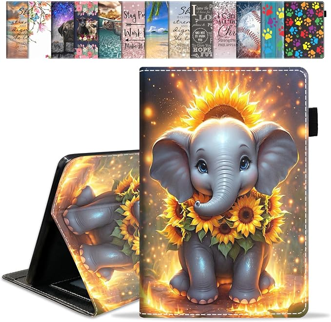 Cute Elephant and Sunflower