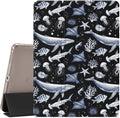 Blue Whale Case for iPad Air 13 (M3) 2025 / (M2) 2024 / iPad Pro 12.9 2022/2021 Aesthetic Ocean Sea Animal CasePencil Holder &amp Clear Back &amp Trifold Stand Cover for Women