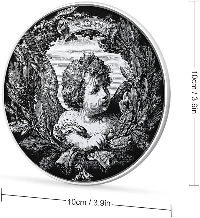 Vintage Cherubs Wreath Fast Portable Charger 10W Funny Graphic Phone Charging Pad with USB Cable