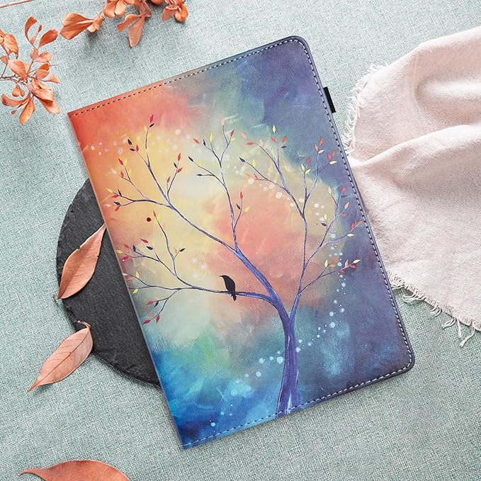 Case for Amazon Kindle Fire Max 11 Tablet (13th Generation2023 Release) 11 with Pencil Holder &amp Folio Stand Magnetic Smart PU Leather Shockproof Cover [Auto Sleep Wake] Oil Painting Tree