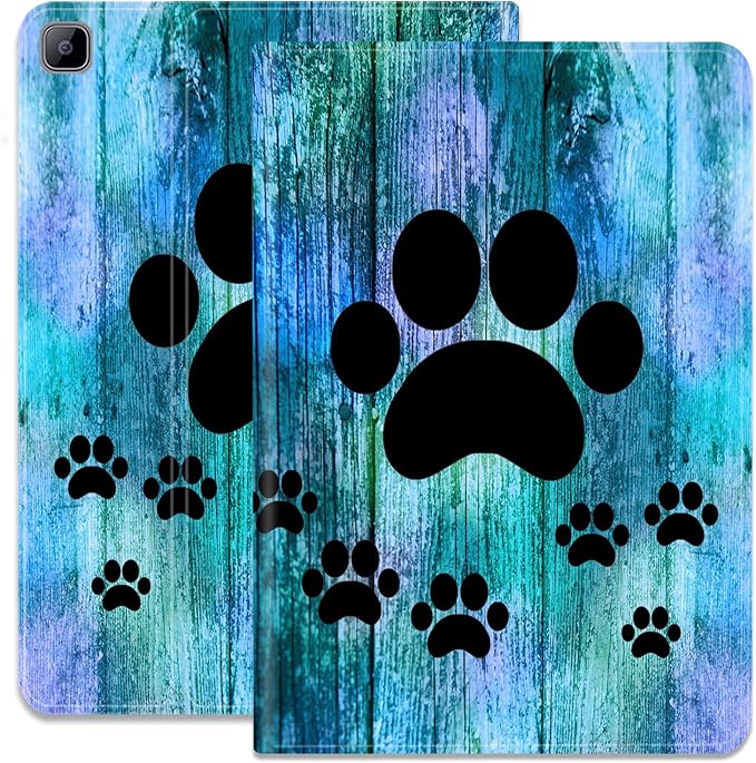 Antique Blue Wood Grain Dog Paw