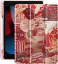 Idocolors Case for iPad 11 inch (A16 Chip) 2025 Generation 11th / iPad 10.9 inch 2022 10th Gen Built-in Pencil Holder with Soft TPU Shockproof Back Shell Auto Wake/Sleep Love