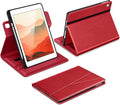DTTO for iPad 6th / 5th Generation 9.7 Inch (2018/2017) iPad Air 2 / Air 1 Case 360 Degree Rotating Premium Leather Folio Stand Cover with Pencil Holder Red