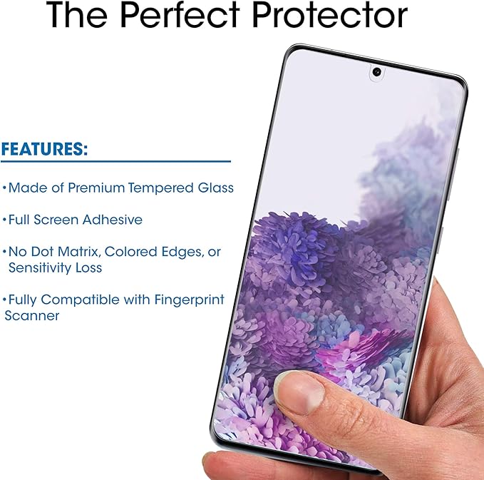 amFilm Ultra Glass Screen Protector for Galaxy S20 Plus Tempered Glass 2 Pack