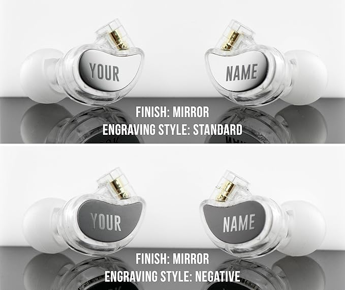 MEE audio Personalized M6 PRO in Ear Monitor Headphones for Musicians w/Engraved Metal Faceplates: Choose an Artwork and/or Add Custom Text Noise Isolating Professional Earbuds w/Replaceable Cables