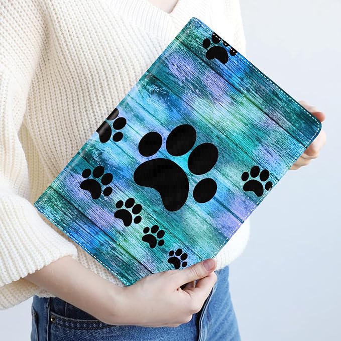 Retro Black Dog Paw Prints