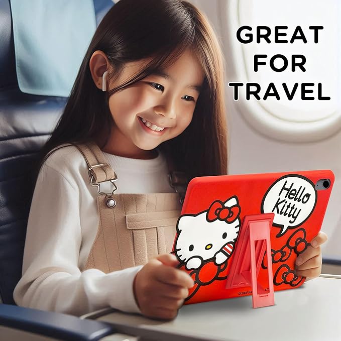Hello Kitty Kids iPad Case - 10.9 Inch Case for iPad 10th Generation (2022) &amp A16 11th Generation 11 inch (2025) - Tablet Cover with Stand Shockproof Silicone Protector