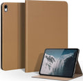 for iPad Air 11 Inch M3 2025/ M2 2024iPad Air 10.9 Inch Case 5th/4th Gen 2022/2020Leather Folio Cover with Auto Wake/Sleep Adjustable StandMultiple View Angles Protection Case-Yellow Brown