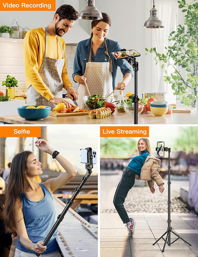 Phone Tripod Stand 84 Tall Flexible Cellphone Tripod for iPhone with Gooseneck Remote Portable Phone Stand for Recording Compatible with iPhone 14 13 12 pro Android Camera