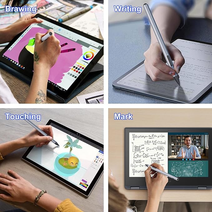 Surface Pen Stylus for Microsoft Surface Pro - 75 Day Battery Life+4096 Tilt Pressure+Touchscreen Pen Cap Work for Surface Pro 11/10/9/8/7/6/5/4/3/X Surface Go 3/2/1 Surface Book/Laptop/Studio 3/2/1
