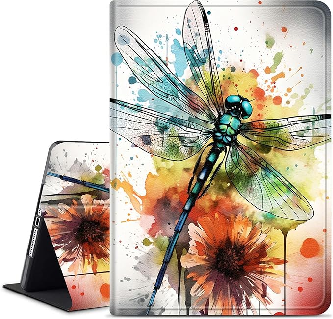 for All-New Amazon Kindle Fire HD 10 Tablet Case (13th Generation 2023 Release) Slim Adjustable Stand Back Shell Protection Smart Cover for Fire HD 10 2023 10.1 Inch Dragonflys