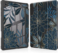 Tuiklol for Samsung Galaxy Tab S6 Lite 10.4 inch 2024 2022 2020Buit in S Pen Holder with Shockproof Protective Cover Clear Transparent Back Shell Auto Wake/Sleep Black Flower