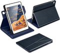 DTTO for iPad 6th / 5th Generation 9.7 Inch (2018/2017) iPad Air 2 / Air 1 Case 360 Degree Rotating Premium Leather Folio Stand Cover with Pencil Holder Blue