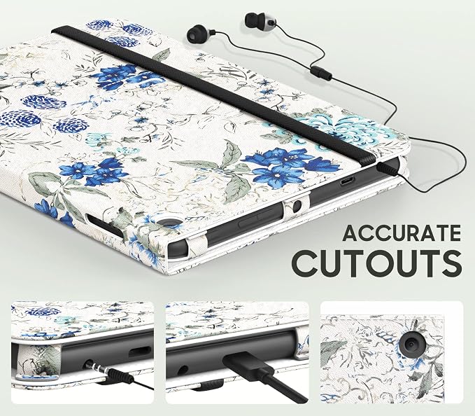 white blue floral