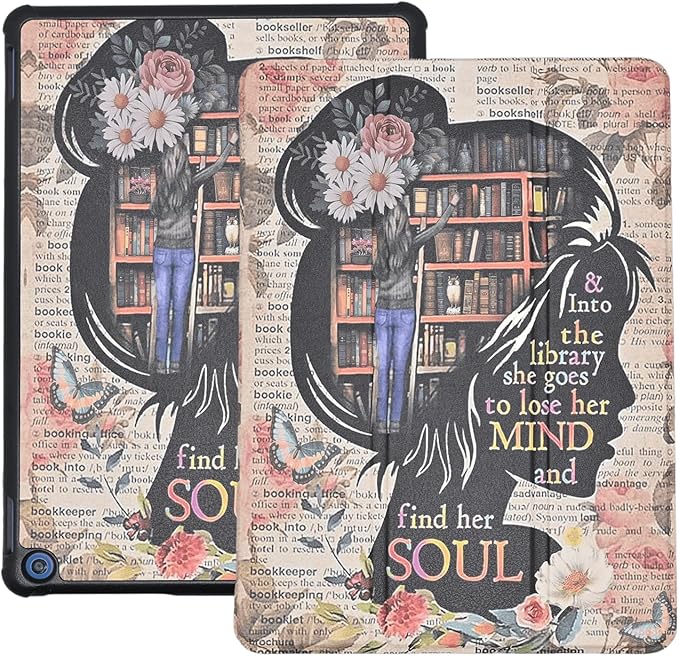 Case for All-New Amazon Kindle Fire HD 10 Tablet (13th Generation 2023 Release) 10.1 Book Lover PU Leather Trifold Stand Cover for Fire Tablet 10 2023 Auto Wake/Sleep