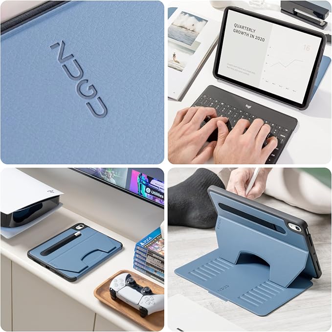 ZUGU CASE for iPad A16 11th Generation 11 Inch (2025) 10th Gen 10.9 Inch (2022) Magnetic Stand &amp Sleep/Wake Cover Model #s A3354 A3355 A3356 A2696 A2757 A2777 Slate Blue