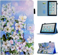 Case for Fire HD 8 Tablet (8th/7th/6th Generation 2018/2017/2016 Release) Premium PU Leather Folio Stand Cover Protective Case with Auto Sleep Wake White Flowers