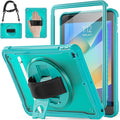 BRAECNstock for iPad 9th/ 8th/ 7th Generation Case 10.2 2021/2020/2019Shockproof Cover with 360° Rotating Hand Strap/StandScreen ProtectorCarrying Shoulder StrapPencil Holder(Light Blue)