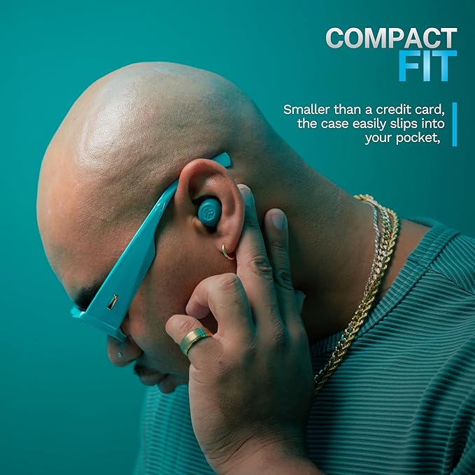JLab Go Pop ANC True Wireless Earbuds &amp Charging Case Teal Active Noise Cancelling 10mm Drivers Dual Connect Customize Your Sound with App Be Aware Mode Compact Fit MEMS Microphone