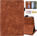 Dteck Case for All-New Amazon Fire HD 10 and 10 Plus Tablet (13th/11th Generation 2023/2021 Release)PU Leather Slim Folding Stand Cover with Pencil Holder Shockproof Magnetic Card Slots ShellBrown