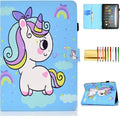 Smart Case for Amazon Fire HD 8 2024 2022 2020 12th/10th Gen Fire HD 8 Plus Case Techcircle Slim Folio Stand Magnetic Flip Cover with Card Slots+Pen Holder Auto Sleep/Wake Rainbow Unicorn Baby