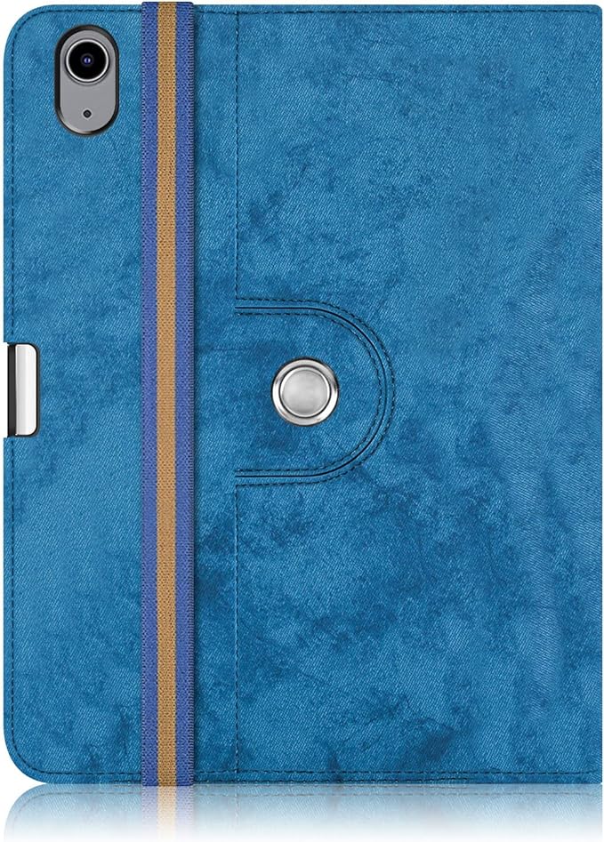 for iPad 10th Generation Case 10.9 Inch 2022 with Pencil HolderModel: A2696 /A2757 / A2777 PU Leather Smart ipad 11inch A16 Cover Auto Sleep/WakeDark Blue