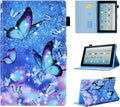 Case for Fire HD 8 Tablet (8th/7th/6th Generation 2018/2017/2016 Release) Premium PU Leather Folio Stand Cover Protective Case with Auto Sleep Wake Blue Butterfly