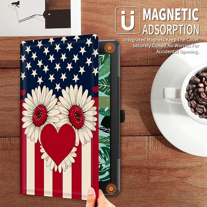 Patriotic USA Flag Daisy Heart