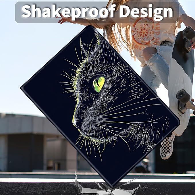Case for Kindle Paperwhite 12th Generation 7 &amp Kindle ColorSoft Signature Edition PU Leather Protective Cover with Auto Sleep/Wake for Kindle Paperwhite 2024 – Black Cat