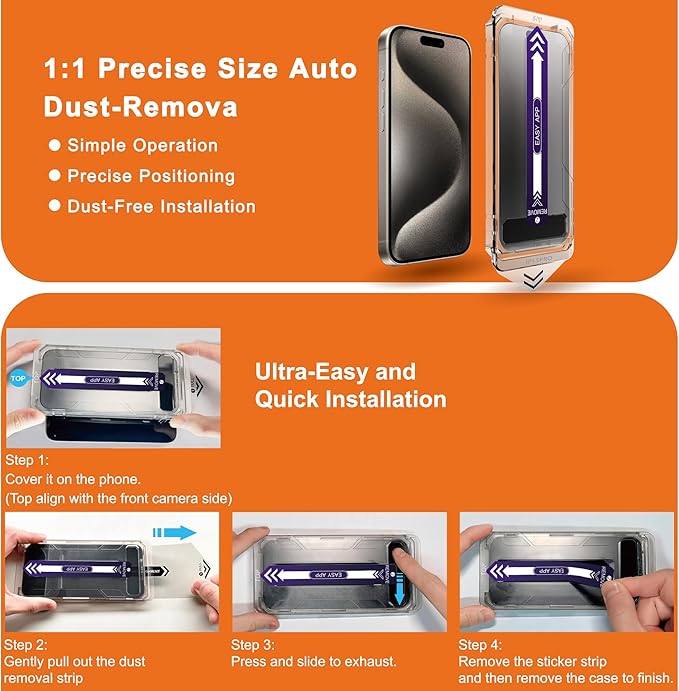 2-Pack Matte Privacy Screen Protector for iPhone 15 ProAnti-Glare &amp Anti-SpyAnti-FingerprintSmooth as SilkEasy Installation Military-Grade 9H Hardness