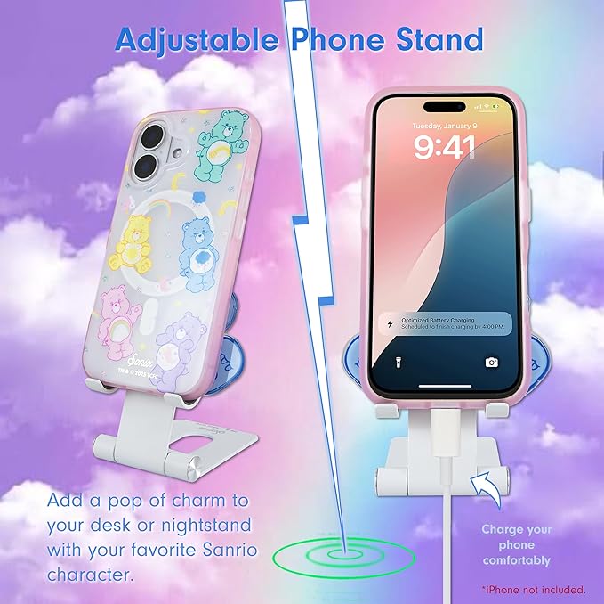 Sonix x Care Bears Character Phone Stand | Adjustable Cell Phone Holder Desk Stand Dock | Care Bears | Grumpy Bear